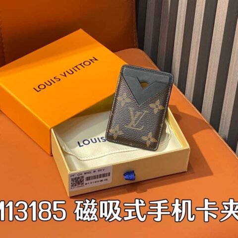 【原单精品】M13185老花黑色 磁吸式手机卡夹