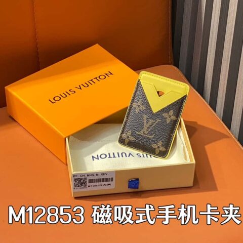 【原单精品】M12853老花黄色 磁吸式手机卡夹