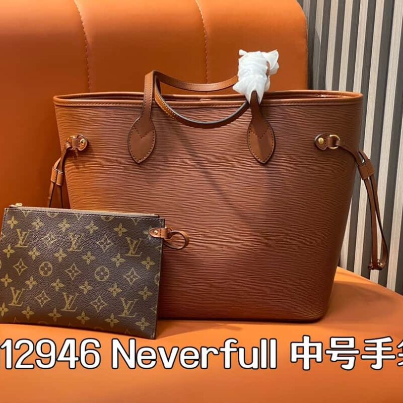 【原单精品】M11930棕色 水波纹购物袋系列 Neverfull 中号手袋