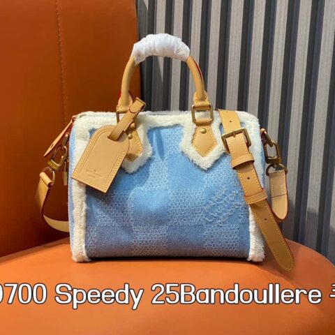 【原单精品】N40700蓝色牛仔毛绒 枕头包speedy系列 Speedy 25Bandoullere 手袋