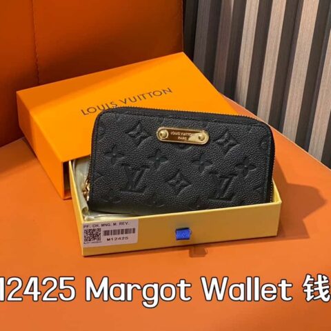 【原单精品】M12425黑色 全皮压花单拉链钱包系列 New Margot Wallet 钱包