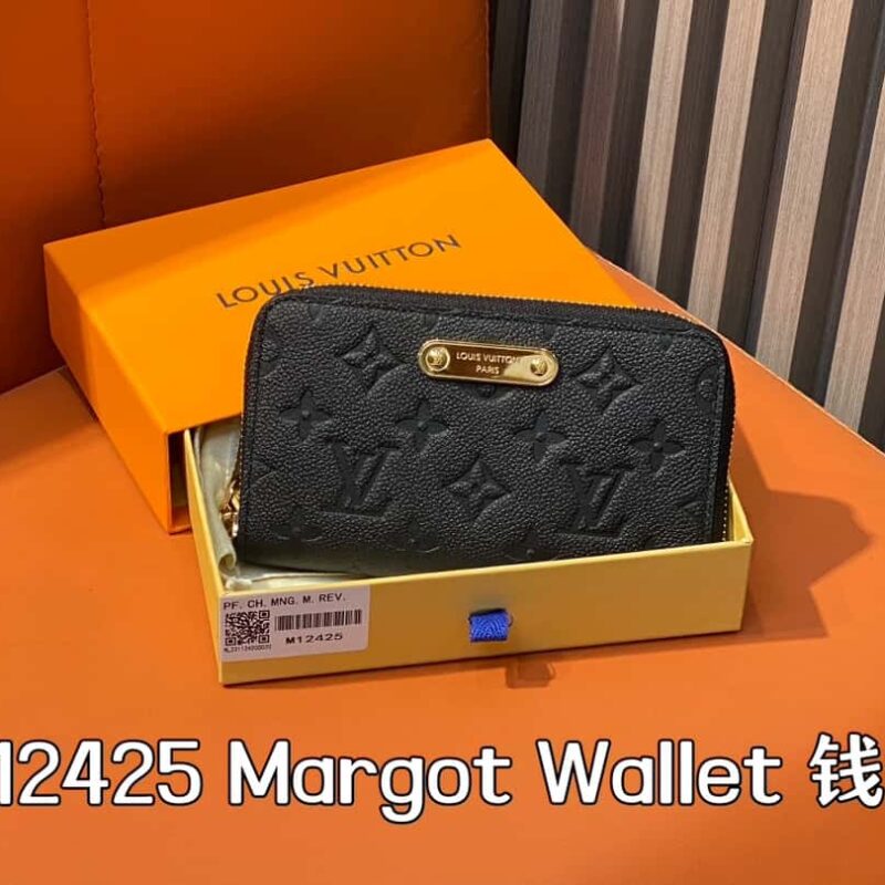 【原单精品】M12425黑色 全皮压花单拉链钱包系列 New Margot Wallet 钱包