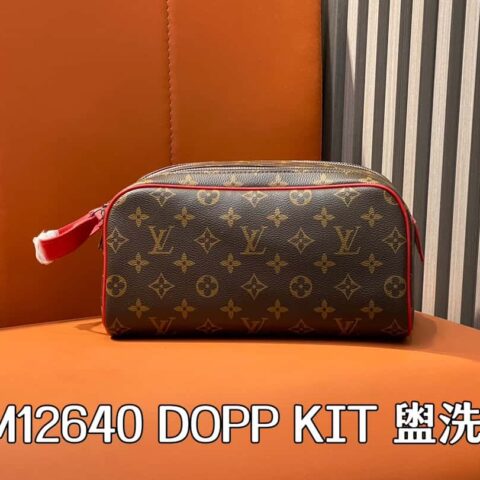 【原单精品】M12640老花红色 洗漱包系列 DOPP KIT 盥洗袋