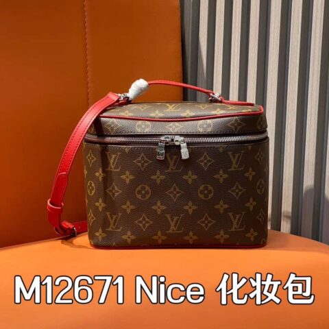 【原单精品】M12671老花红色 中号化妆包 Nice化妆包