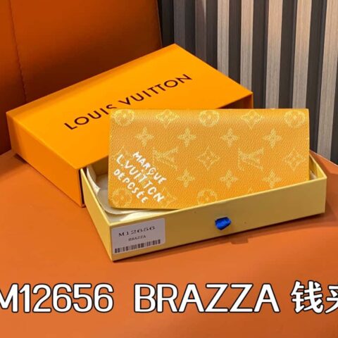 【原单精品】M12656黄花丝印 长款西装夹钱包系列 BRAZZA 钱夹