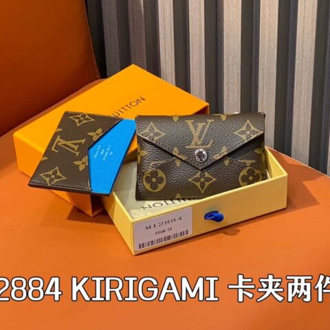 【原单精品】M12884老花蓝色 卡包钱包系列 KIRIGAMI 卡夹两件套