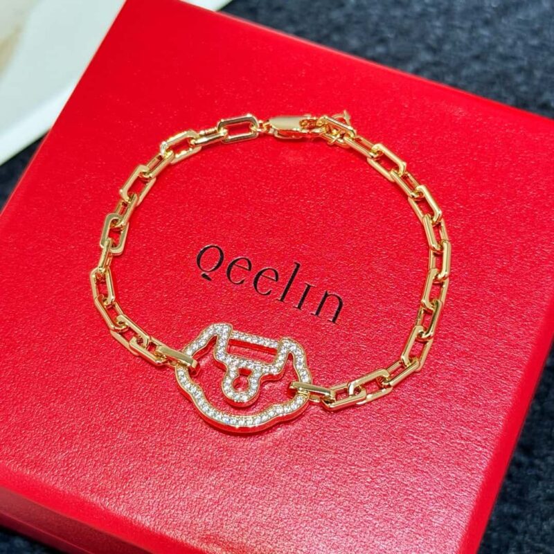 ❗️新款❗️ ☀️原单货 ☀️Qeelin麒麟Yu Yi 镂空满钻如意锁手链 ☀️