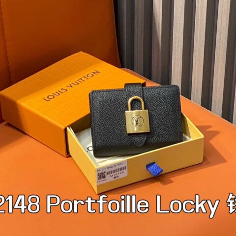 【原单精品】M12148黑色 全皮钱包系列 Portfoille Locky 钱夹 12148 棕色 M12408黑色