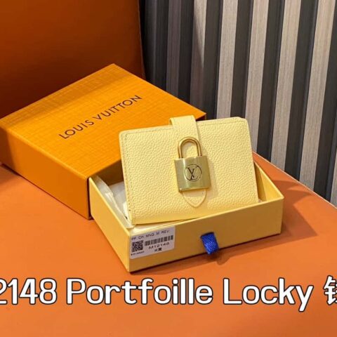 【原单精品】M12148米黄 全皮钱包系列 Portfoille Locky 钱夹