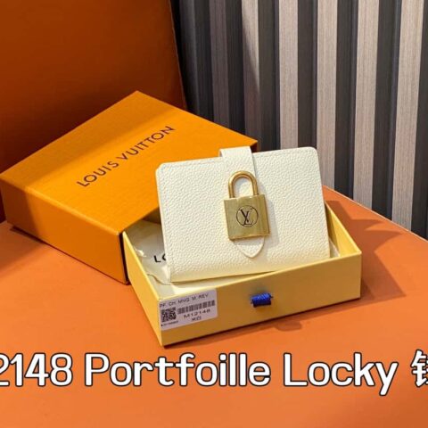 【原单精品】M12148米白 全皮钱包系列 Portfoille Locky 钱夹