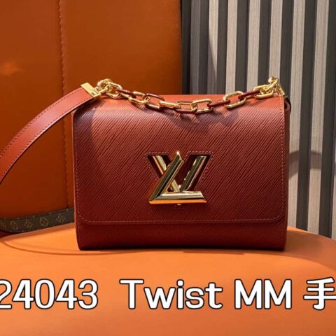 【原单精品】M24043棕色 M24044黑色 水波纹Twist系列 NEW Twist MM 手袋