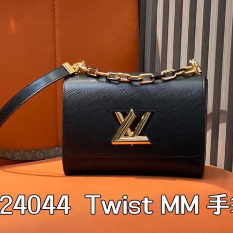 【原单精品】M24044黑色 M24043棕色 水波纹Twist系列 NEW Twist MM 手袋