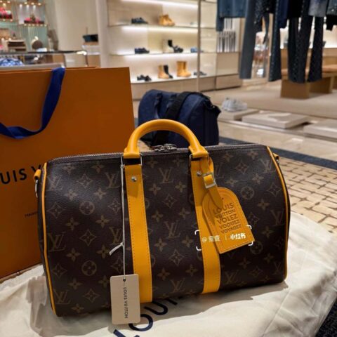 【原单精品】M13201老花黄色 旅行袋系列 KEEPALL BANDOULIÈRE 35 手袋