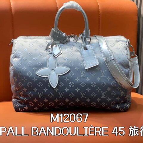 【原单精品】M12067银色羽绒 旅行袋系列 滑雪系列 KEEPALL BANDOULIÈRE 45 旅行袋