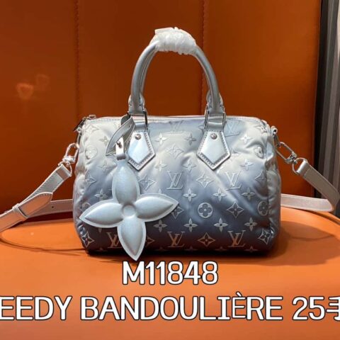【原单精品】M11848银色羽绒 枕头包speedy系列 滑雪系列 SPEEDY BANDOULIÈRE 25手袋