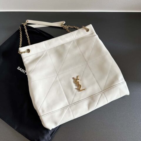 YSL 𝗝𝗔𝗠𝗜𝗘 𝟰.𝟯 𝗣𝗢𝗖𝗛𝗢𝗡羊皮革手拿包 781666白色