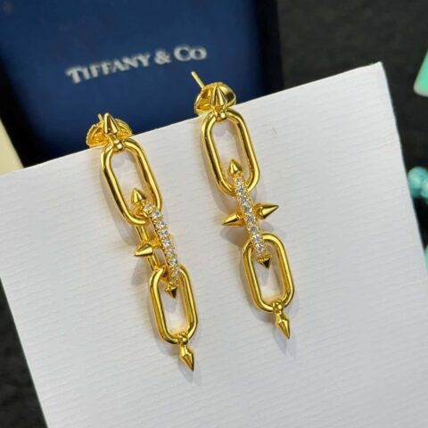 ❗️新品❗️ ☀️Tiffany&co 蒂芙尼Titan珠宝系列Tiffany Titan by Pharrell Williams 三叉戟枪金色耳钉耳环 ☀️