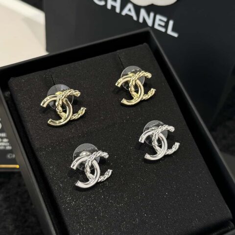 ❗️新品❗️☀️新款☑️ 香奈儿C1双c麻绳耳钉耳环 ☀️