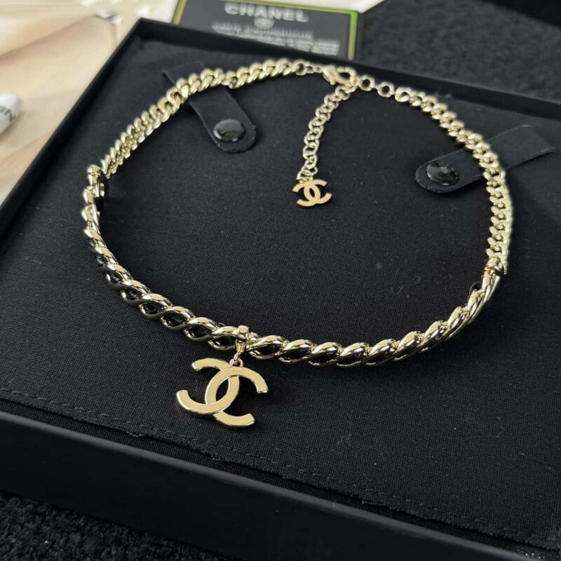 ❗️新品❗️ ☀️新款☑️ 香奈儿双c黑皮绳项圈颈圈项链 ☀️