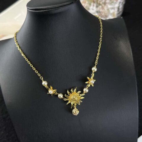 ❗️新品❗️☀️新款☑️ 迪奥Dior珍珠CD向日葵项链 ☀️