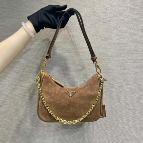 PRADA🎉绒皮Hobo🎉1BC204B手拎/腋下包/斜挎包