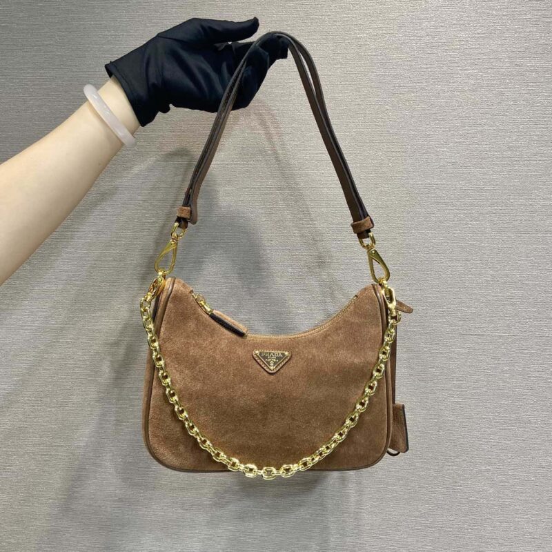PRADA🎉绒皮Hobo🎉1BC204B手拎/腋下包/斜挎包