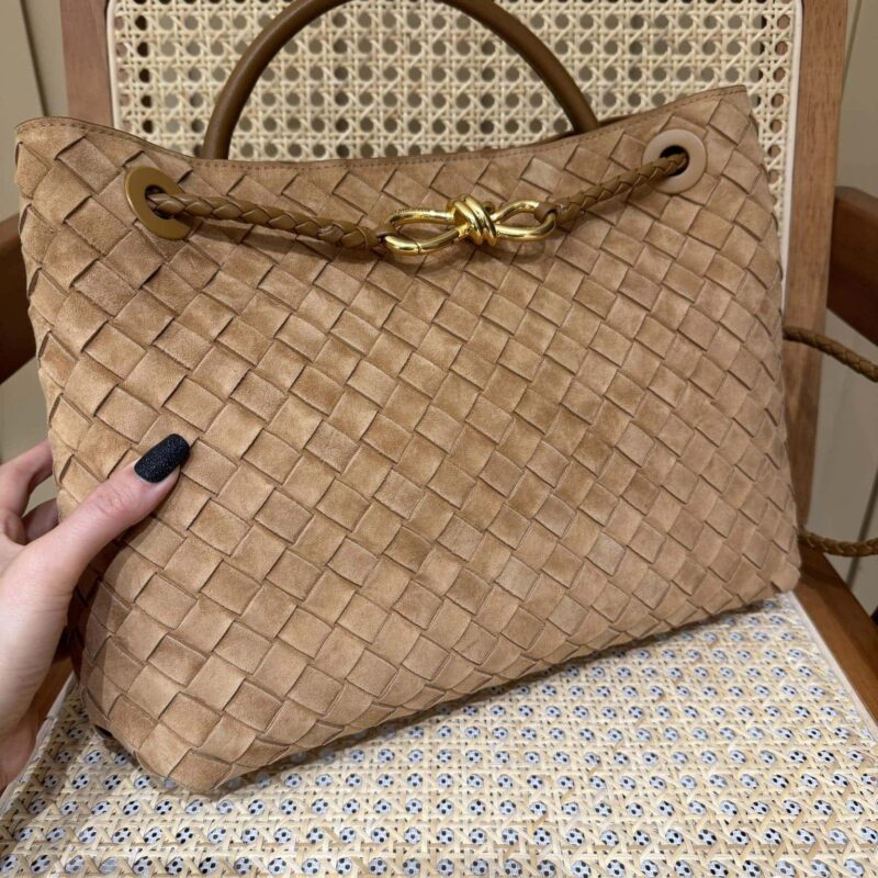 BV 中号Andiamo手提包 766016麂皮焦糖色