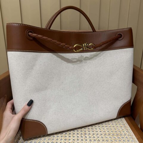 BV 大号Andiamo手提包 786194焦糖色拼布