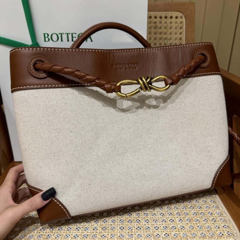 BV 中号Andiamo手提包 766016焦糖色拼布