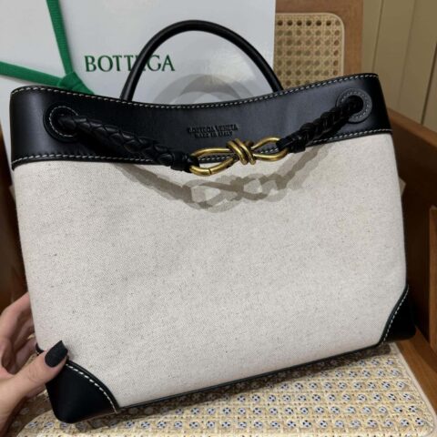 BV 中号Andiamo手提包 766016黑色拼布