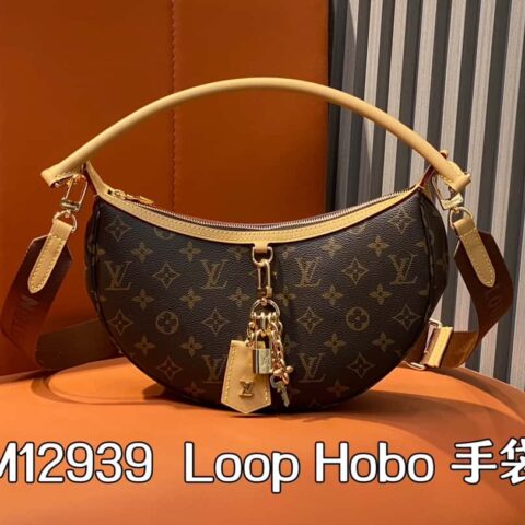 【原单精品】M12939老花 月亮包系列 Loop Hobo 手袋