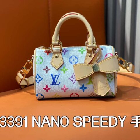 【原单精品】M13391白彩 枕头包speedy系列 lv村上隆联名NANOSPEEDY 手袋