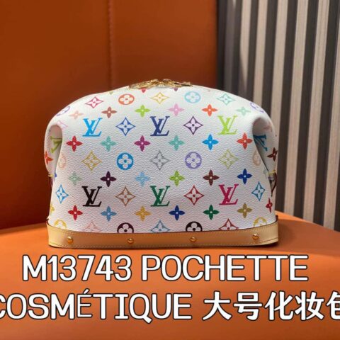 【原单精品】M13743白彩 化妆包系列 POCHETTE COSMÉTIQUE 大号化妆包 2025年村上隆联名合作系列