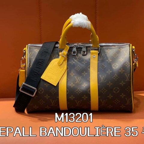 【原单精品】M13201老花黄色 旅行袋系列 KEEPALL BANDOULIÈRE 35 手袋