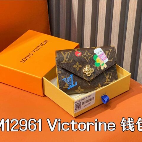 【原单精品】M12961老花黄色丝印 圣诞款系列 Victorine 钱包 M41938 12961