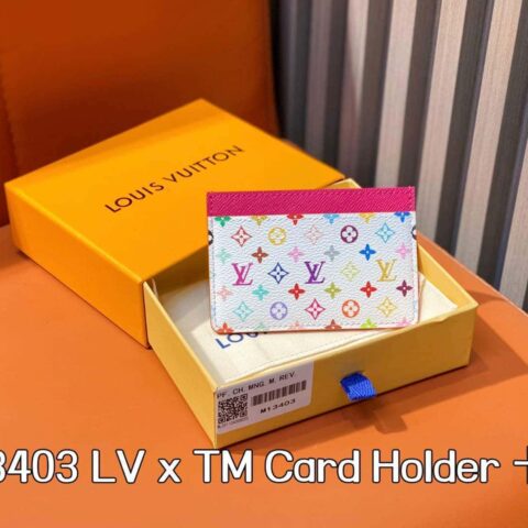 【原单精品】M13403白彩 卡包钱包系列 LV x TM Card Holder 卡包 m13403 白彩（三彩-村上隆）