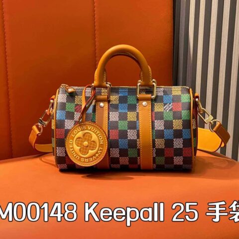 【原单精品】M00148彩色渐变格 男包枕头包speedy系列 本款 Keepall 25 手袋