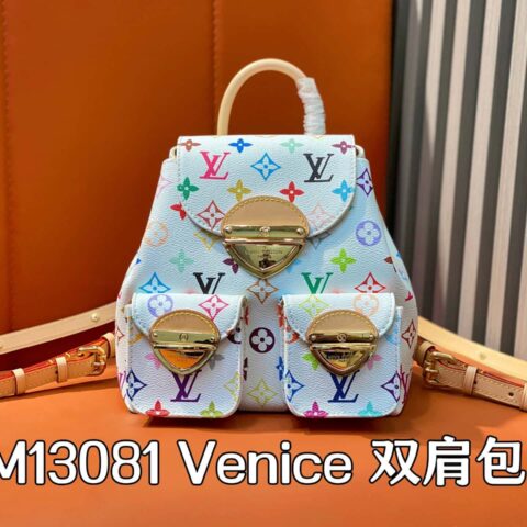 【原单精品】M13081白彩 双肩包系列 Venice 双肩包 （三彩-村上隆）