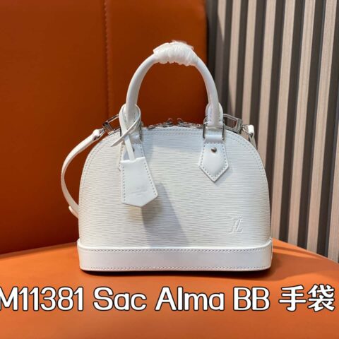 【原单精品】M11381白色 水波纹贝壳包 Sac Alma BB 手袋