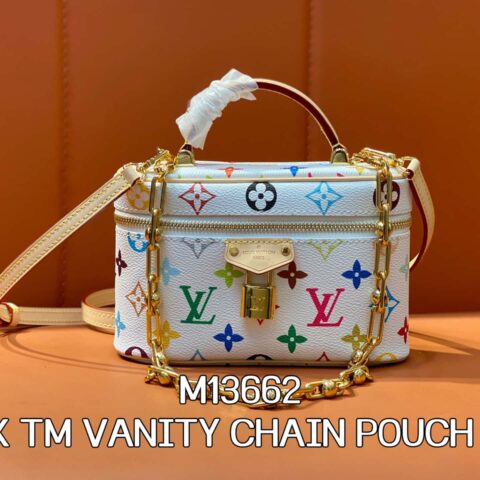 【原单精品】M13662白彩 链条包化妆包 LV X TM VANITY CHAIN POUCH 手袋