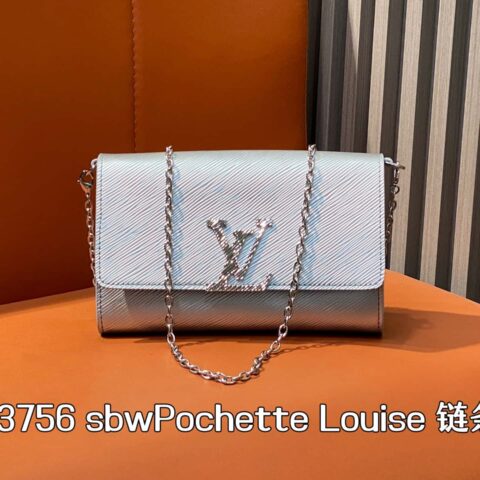 【原单精品】M23756银色水波纹 链条包 sbwPochette Louise 链条包 （镜面漆皮）