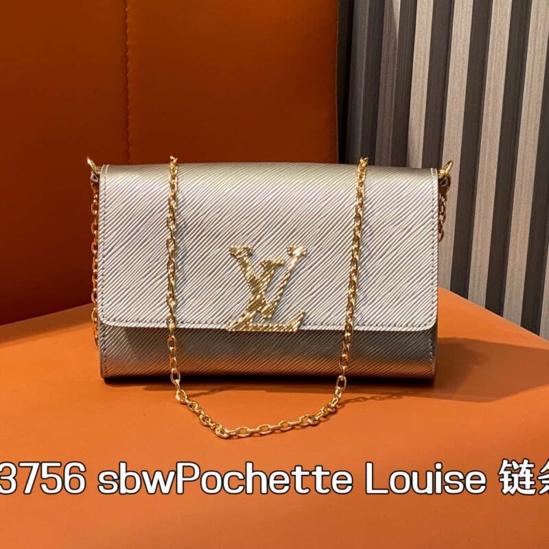 【原单精品】M23756香槟色水波纹 链条包 sbwPochette Louise 链条包 (镜面漆皮)