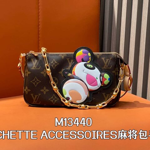 【原单精品】M13440老花 熊猫麻将包 POCHETTE ACCESSOIRES麻将包手袋