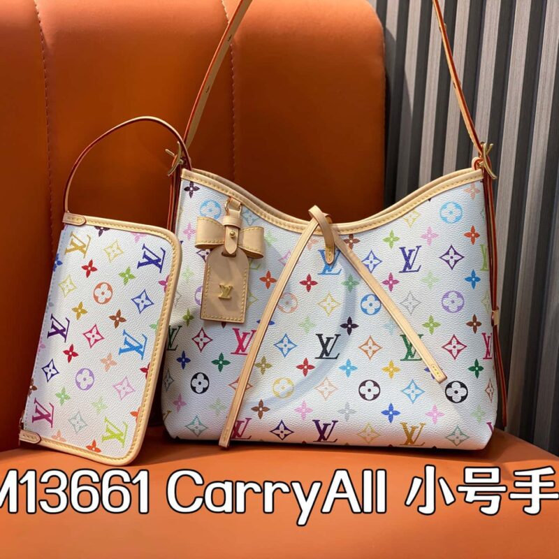 【原单精品】M13661白彩 购物袋系列 CarryAll 小号手袋 2025村上隆联名CarryAll 小号