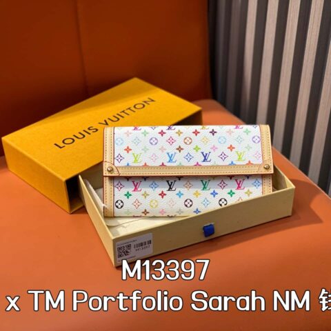 【原单精品】M13397白彩 翻盖钱包 New LV x TM Portfolio Sarah NM 钱包