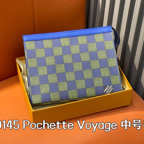 【原单精品】M00145蓝格子 手包手拿包 Pochette Voyage 中号手袋