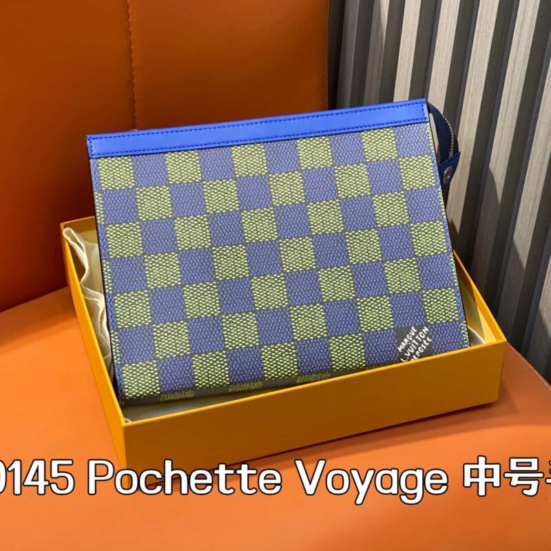 【原单精品】M00145蓝格子 手包手拿包 Pochette Voyage 中号手袋