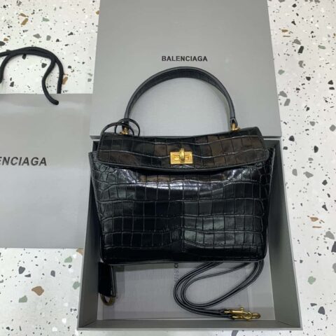 Balenciag rodeo mini 【鳄鱼黑】型号：78972 手提包