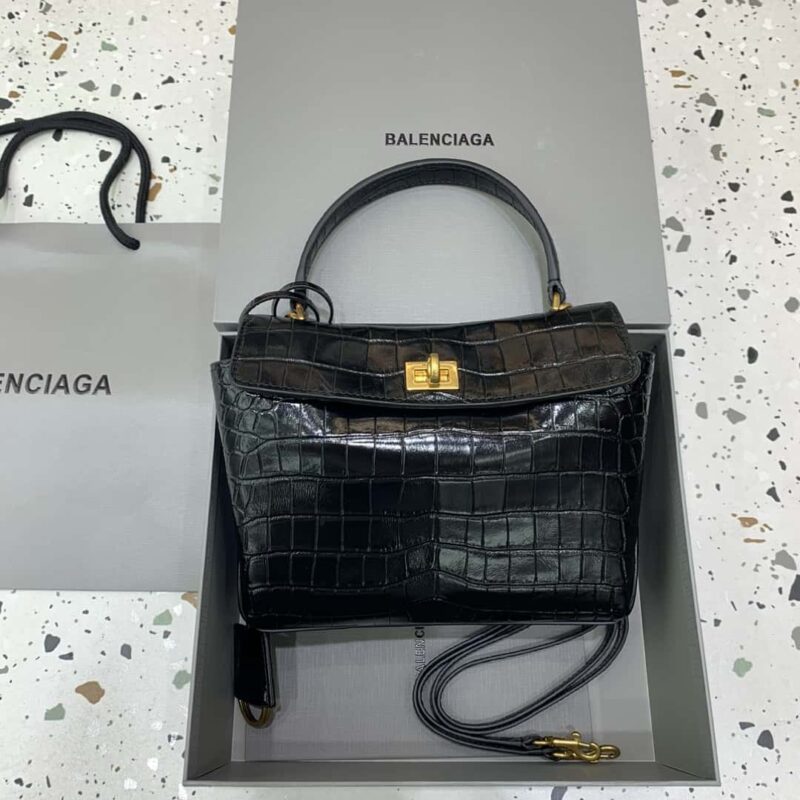 Balenciag rodeo mini 【鳄鱼黑】型号：78972 手提包