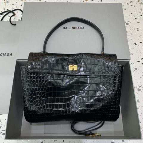 🖤【中号鳄鱼黑】 𝐁𝐀𝐋𝐄𝐍𝐂𝐈𝐀𝐆𝐀 𝐑𝐎𝐃𝐄𝐎 𝐁𝐀𝐆 系列手袋款号：78972